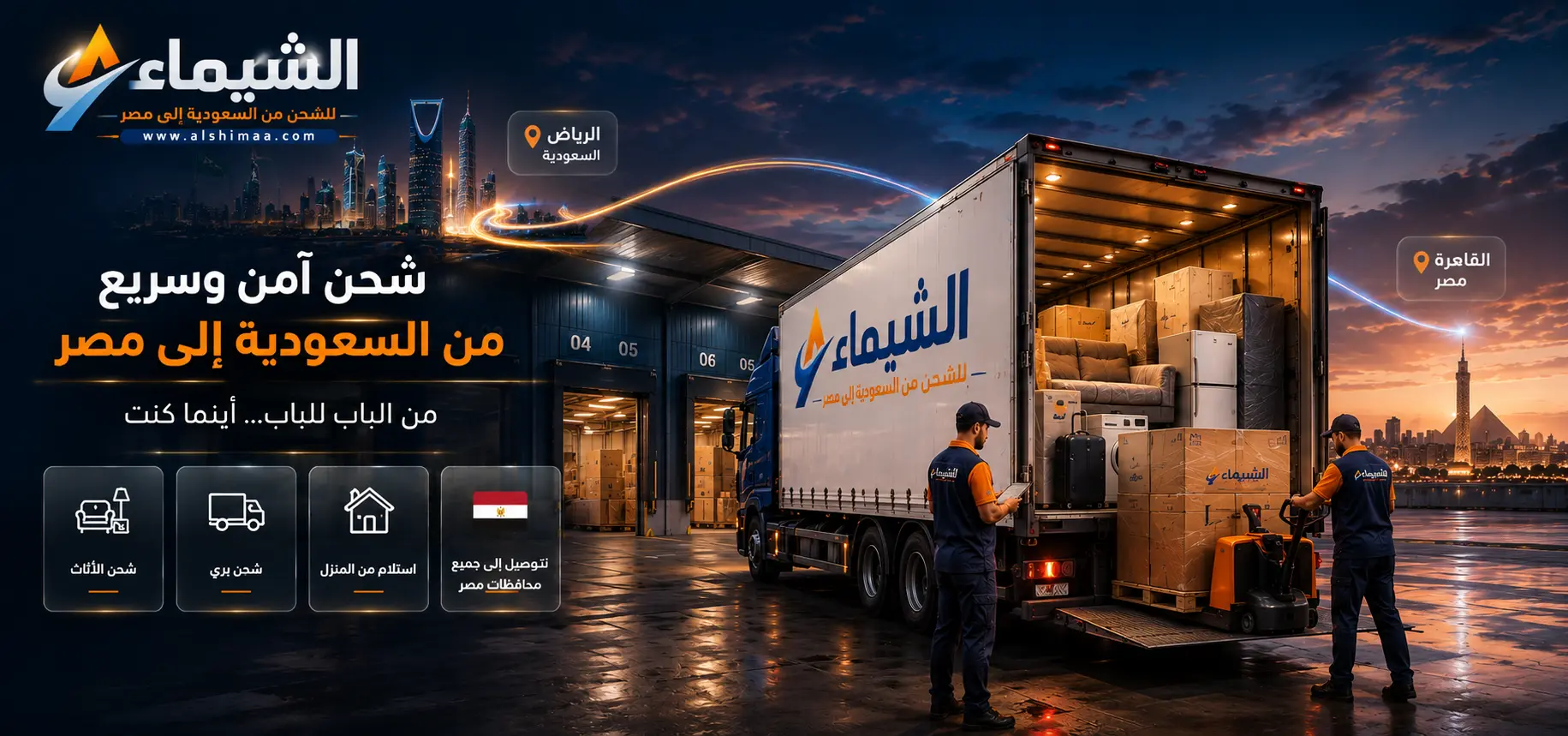 الشيماء للشحن من السعودية إلى مصر