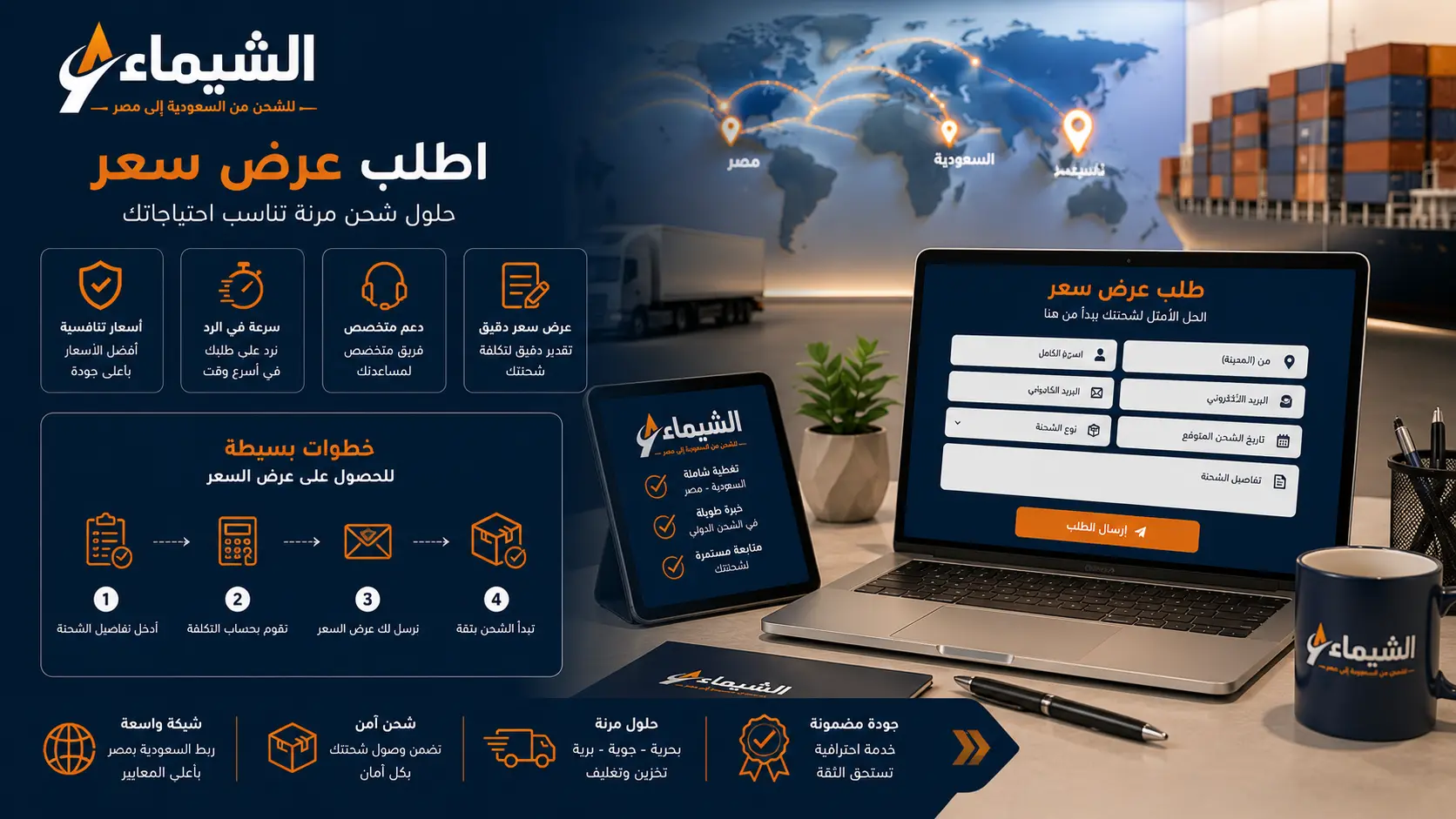 أطلب شحنتك الآن