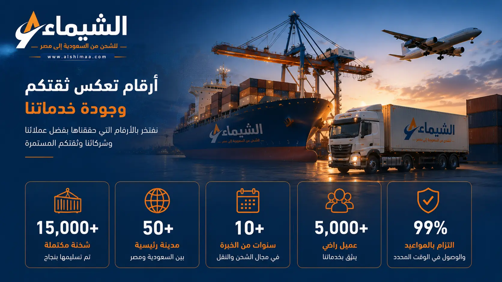 إحصائيات الشيماء للشحن